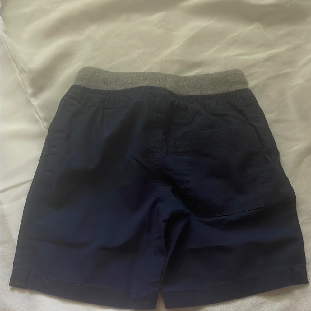 Kids Navy Blue Shorts with Gray Waistband - Picture 2 of 4